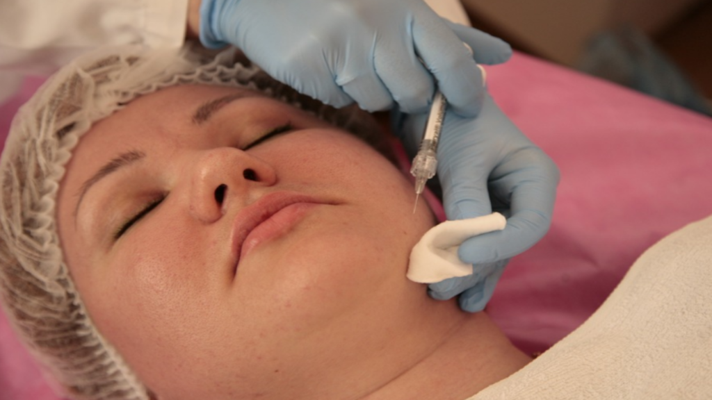 dermatologist testing skin